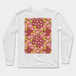 Raspberry Boom Seamless Surface Pattern Design Long Sleeve T-Shirt